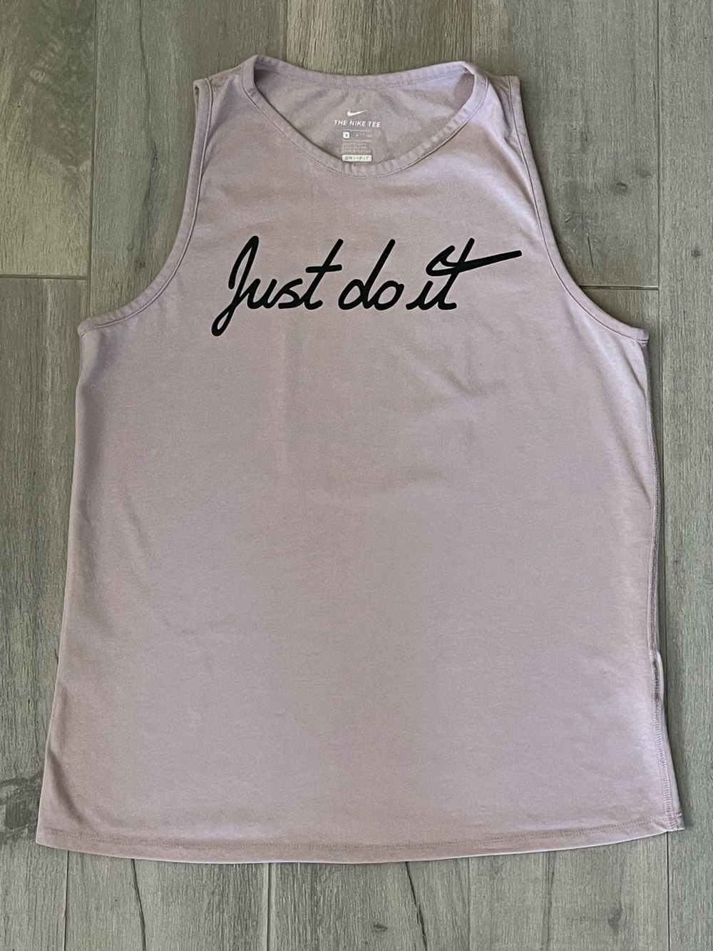Nike Dri-FIT Just Do It Sleeveless Tank Top Mauve Pink Size S